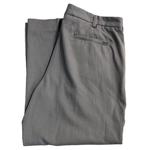 IZOD Brown & Tan Houndstooth Pleated Straight Leg Mens Dress Pants Mens 38 x 30 - Picture 2 of 15